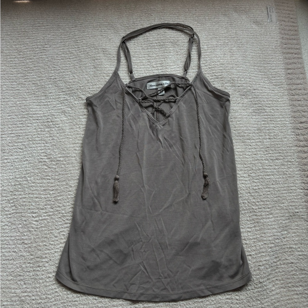 Abercrombie & Fitch brown/grey tank top with cross back